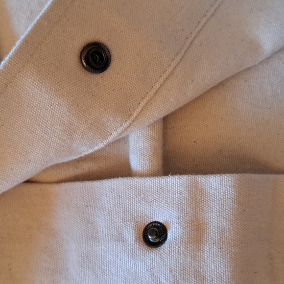 Vans Drill Chore Coat Jacket Mens S. Women M. Cream Ivory Floral Snap Size NWT - Picture 5 of 6